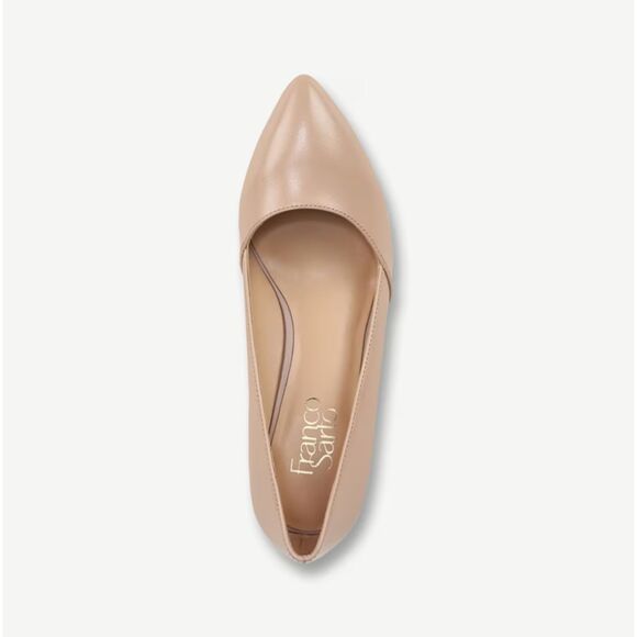 Franco Sarto Frankie Ballet Leather Shoes Nude Low Wedge Size 10W – New Open Box - Picture 2 of 5